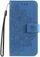 Oppo A98 Hoesje Wallet Flower Book Case Kunstleer Blauw afbeelding 9