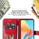 Oppo A98 Hoesje Wallet Flower Book Case Kunstleer Rood afbeelding 3