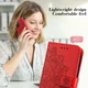 Oppo A98 Hoesje Wallet Flower Book Case Kunstleer Rood afbeelding 6