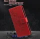 Oppo A98 Hoesje Wallet Flower Book Case Kunstleer Rood afbeelding 8