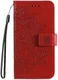 Oppo A98 Hoesje Wallet Flower Book Case Kunstleer Rood afbeelding 9