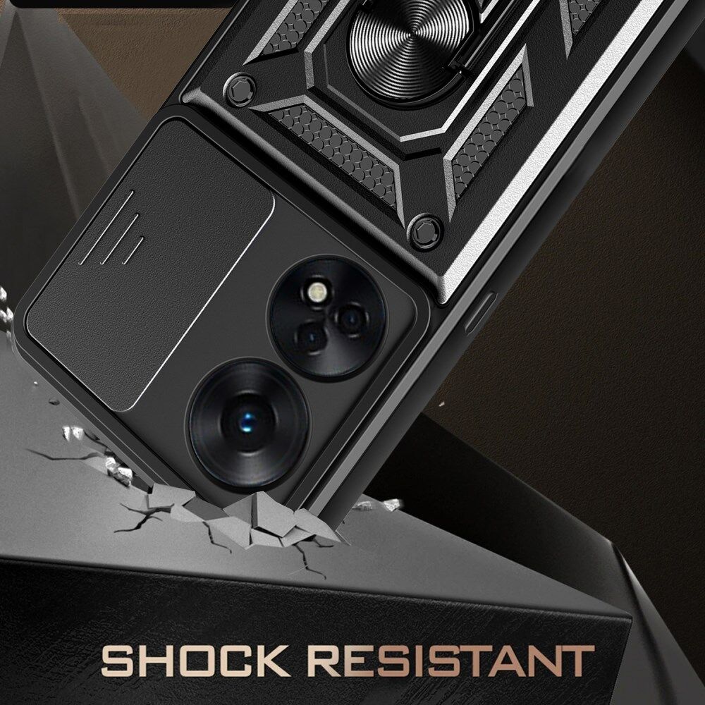 Oppo Reno8 T Hoesje met Camera Slider en Kickstand Ring Rood afbeelding 4