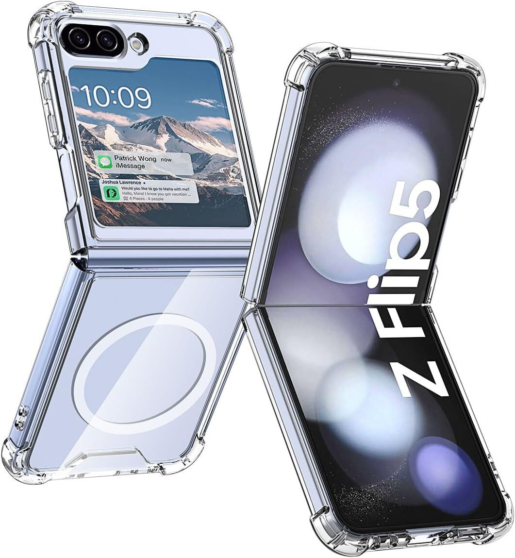 Samsung Galaxy Z Flip 5 Hoesje met MagSafe Back Cover Transparant afbeelding 1