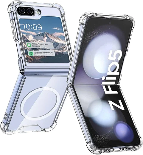 Samsung Galaxy Z Flip 5 Hoesje met MagSafe Back Cover Transparant afbeelding 1
