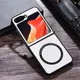 Samsung Galaxy Z Flip 5 Hoesje MagSafe Kunstleer Back Cover Wit afbeelding 2