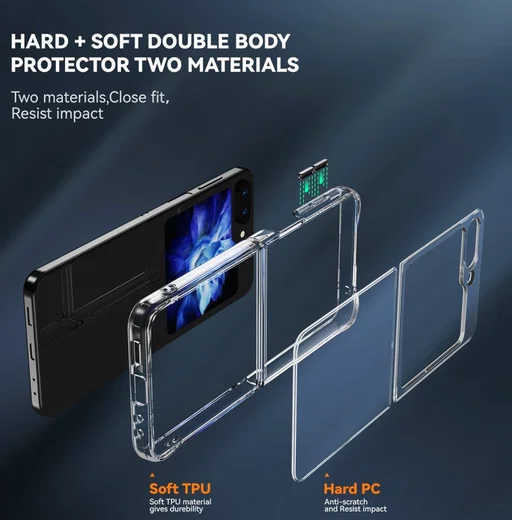 Samsung Galaxy Z Flip 5 Hoesje Schokbestendig Back Cover Transparant afbeelding 4