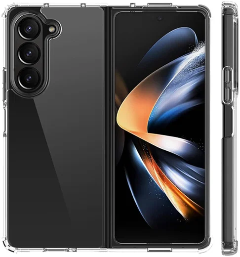 Samsung Galaxy Z Fold 5 Hoesje Schokbestendig TPU Back Cover Transparant afbeelding 2