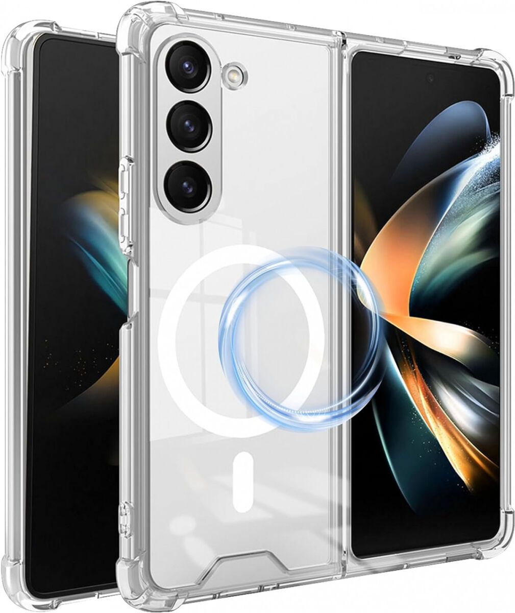 Samsung Galaxy Z Fold 5 Hoesje met MagSafe Back Cover Transparant afbeelding 1