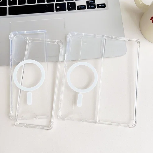 Samsung Galaxy Z Fold 5 Hoesje met MagSafe Back Cover Transparant afbeelding 12