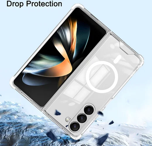Samsung Galaxy Z Fold 5 Hoesje met MagSafe Back Cover Transparant afbeelding 3