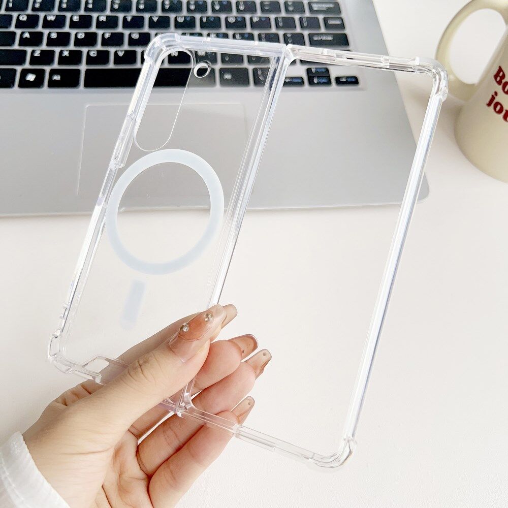 Samsung Galaxy Z Fold 5 Hoesje met MagSafe Back Cover Transparant afbeelding 4