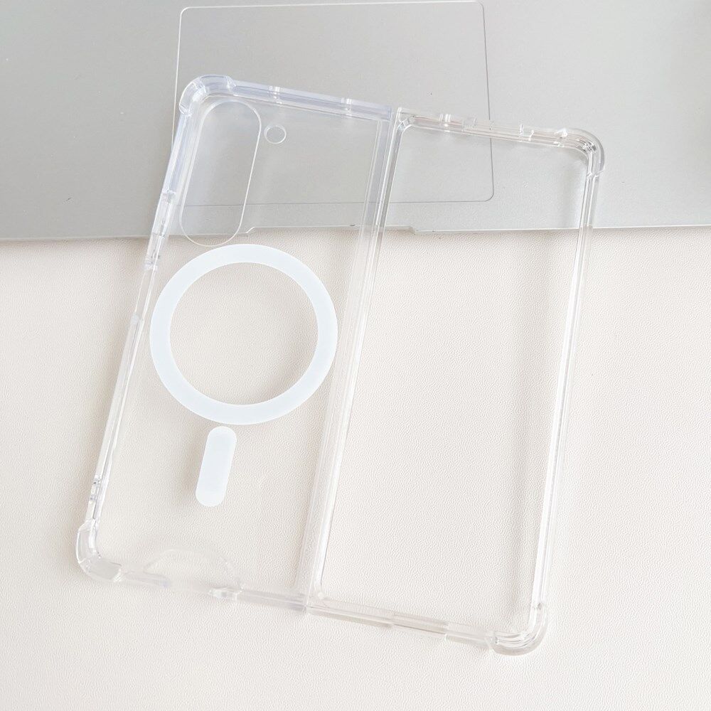 Samsung Galaxy Z Fold 5 Hoesje met MagSafe Back Cover Transparant afbeelding 5