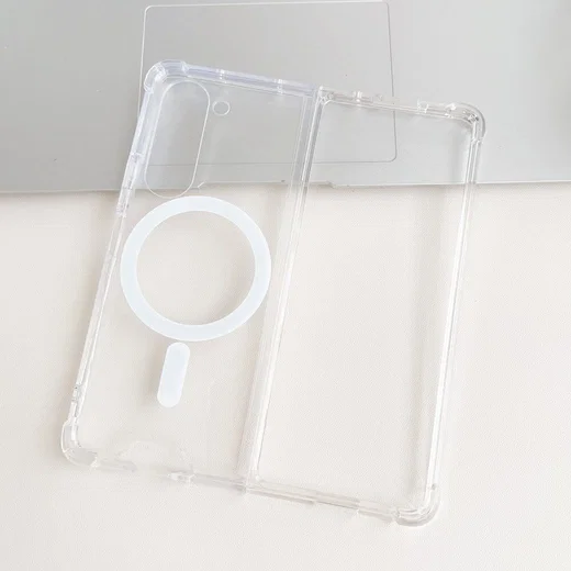 Samsung Galaxy Z Fold 5 Hoesje met MagSafe Back Cover Transparant afbeelding 5