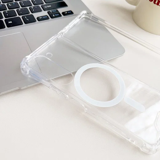 Samsung Galaxy Z Fold 5 Hoesje met MagSafe Back Cover Transparant afbeelding 8