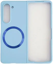 Samsung Galaxy Z Fold 5 Hoesje met MagSafe Back Cover Dun Blauw afbeelding