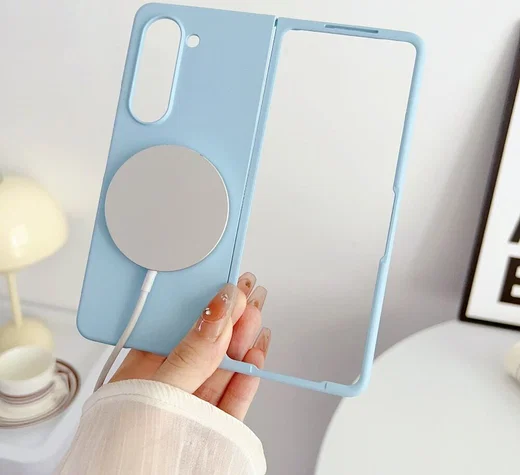 Samsung Galaxy Z Fold 5 Hoesje met MagSafe Back Cover Dun Blauw afbeelding 2
