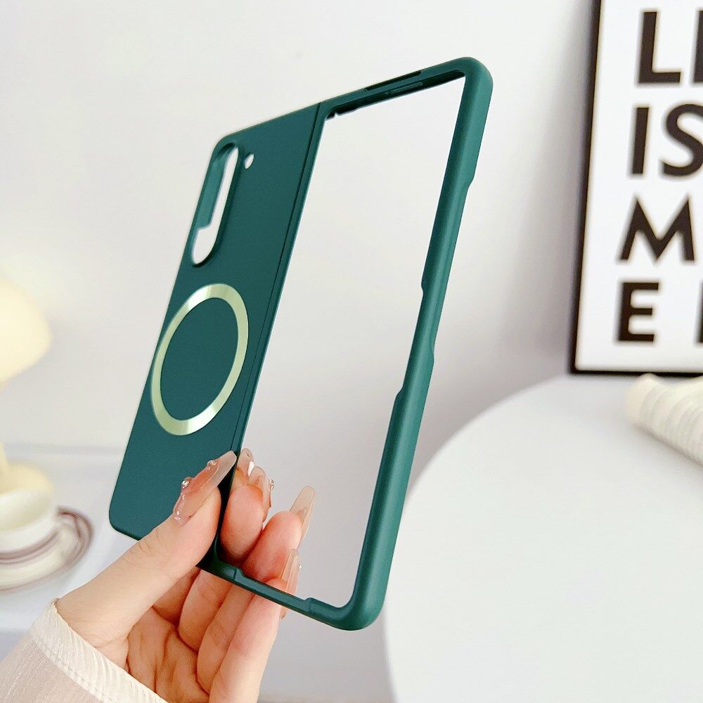 Samsung Galaxy Z Fold 5 Hoesje met MagSafe Back Cover Dun Groen afbeelding 4