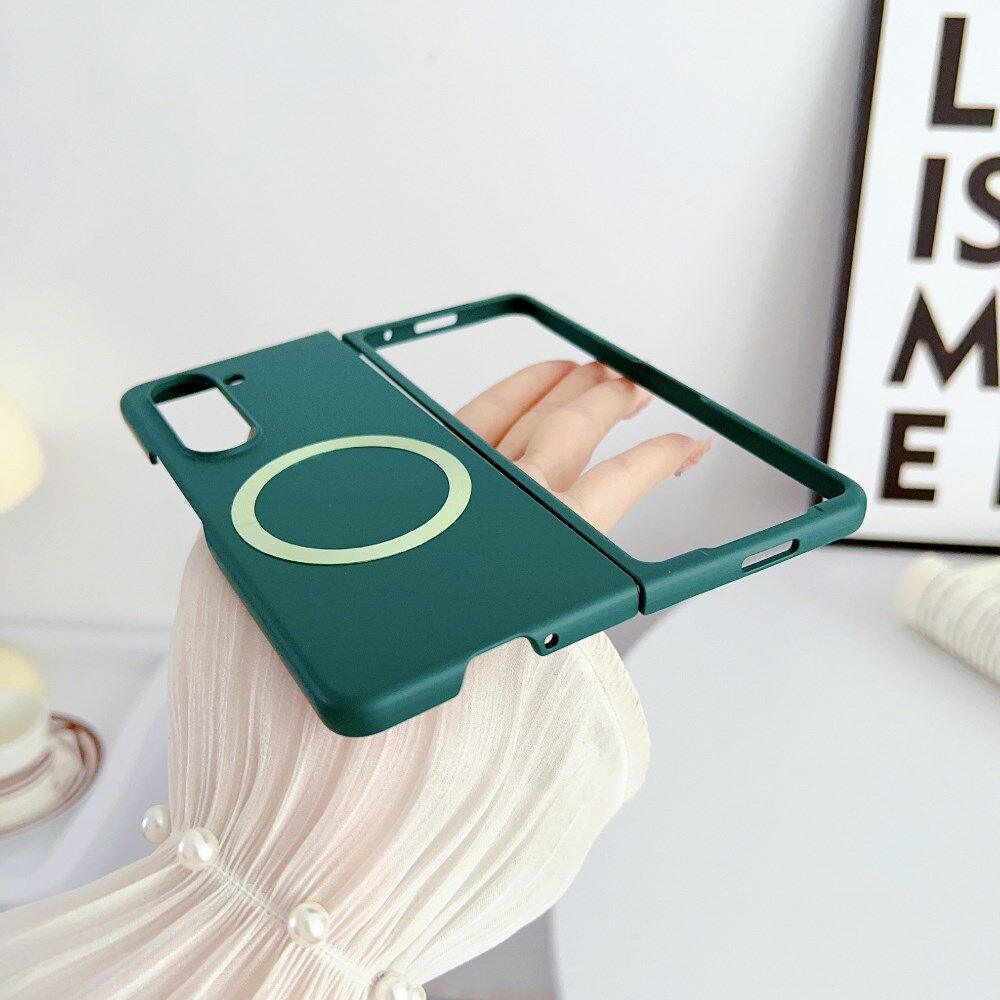Samsung Galaxy Z Fold 5 Hoesje met MagSafe Back Cover Dun Groen afbeelding 5