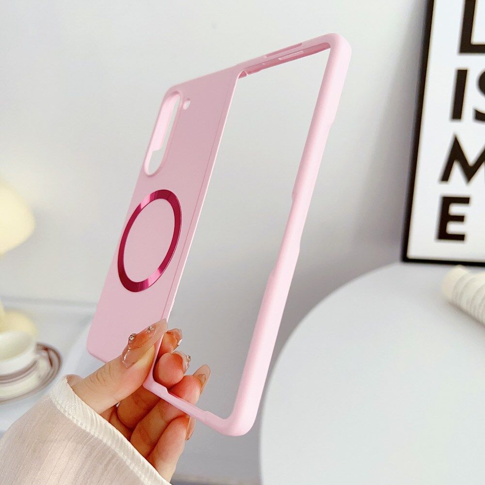 Samsung Galaxy Z Fold 5 Hoesje met MagSafe Back Cover Dun Roze afbeelding 3