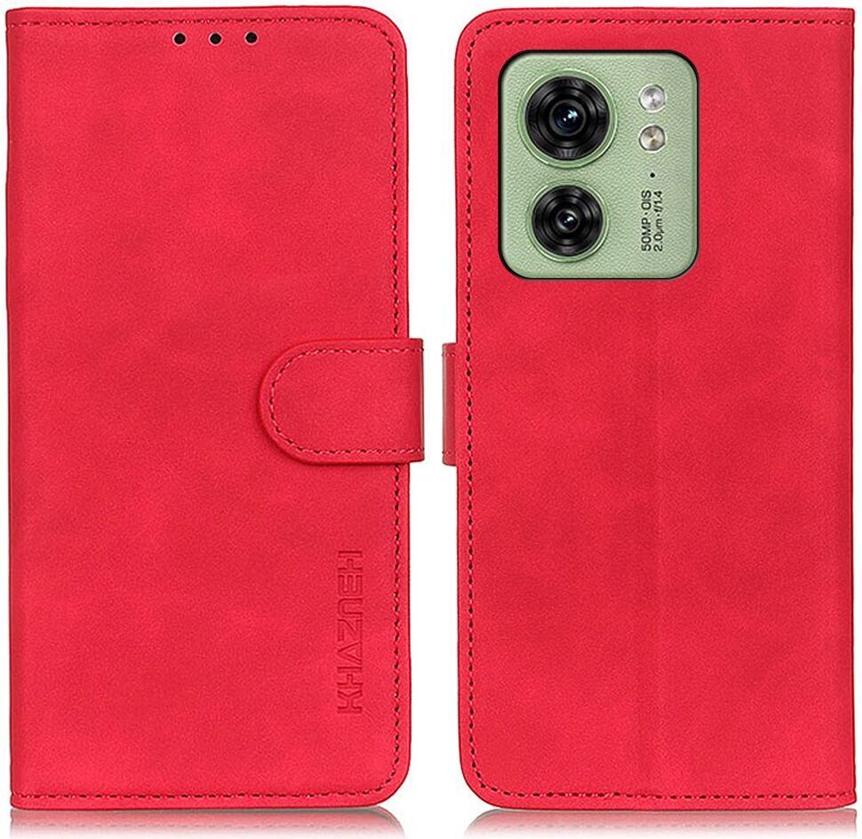 KHAZNEH Motorola Edge 40 5G Hoesje Retro Wallet Book Case Rood afbeelding 2