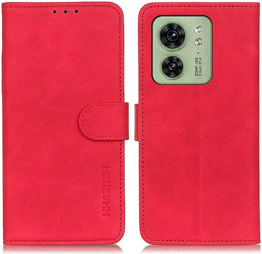 KHAZNEH Motorola Edge 40 5G Hoesje Retro Wallet Book Case Rood afbeelding 2