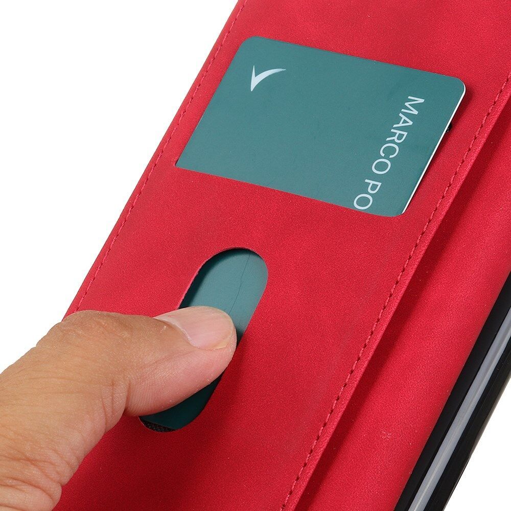 KHAZNEH Motorola Edge 40 5G Hoesje Retro Wallet Book Case Rood afbeelding 5