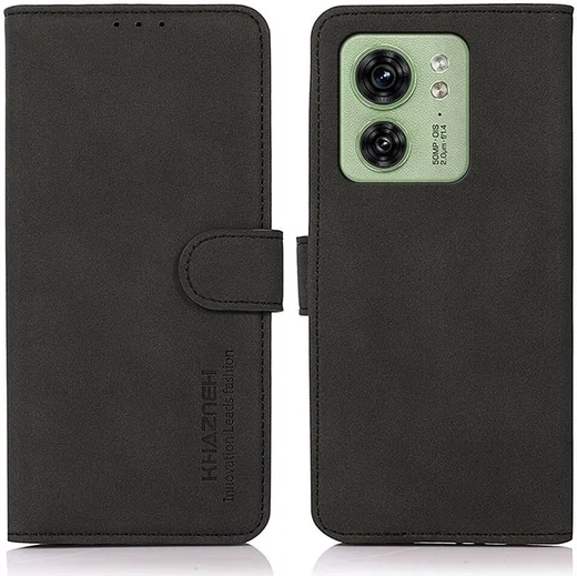 KHAZNEH Motorola Edge 40 5G Retro Wallet Book Case Zwart afbeelding 2