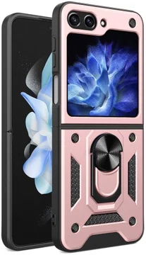 Samsung Galaxy Z Flip 5 Hoesje Magnetische Kickstand Back Cover Roze