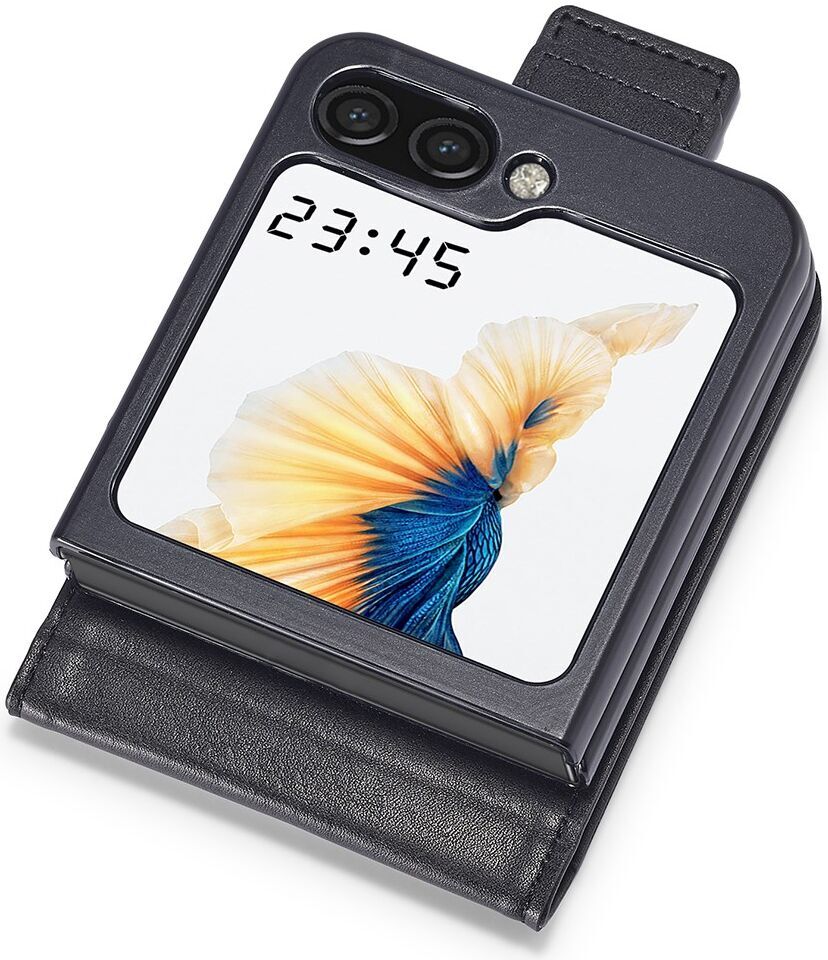LC.IMEEKE Samsung Galaxy Z Flip 5 Hoesje Wallet Book Case Zwart afbeelding 5