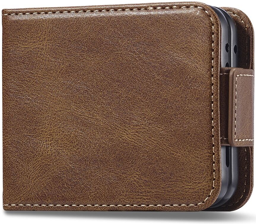 LC.IMEEKE Samsung Galaxy Z Flip 5 Hoesje Wallet Book Case Bruin afbeelding 7
