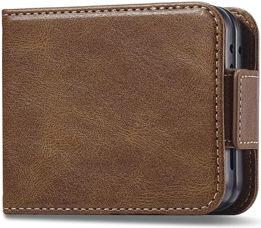 LC.IMEEKE Samsung Galaxy Z Flip 5 Hoesje Wallet Book Case Bruin afbeelding 7