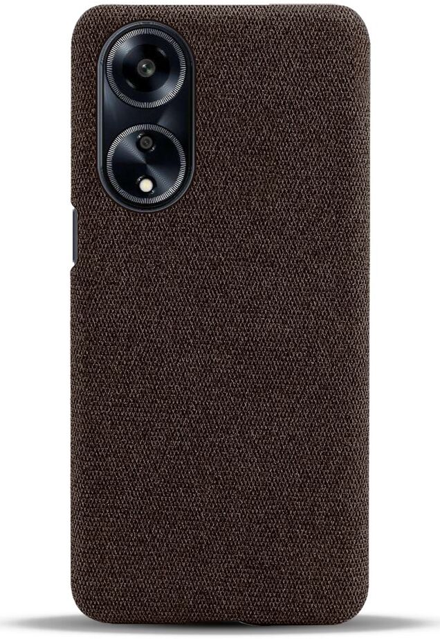 Oppo A98 Hoesje met Stoffen Afwerking Back Cover Bruin afbeelding 2