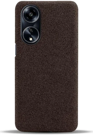 Oppo A98 Hoesje met Stoffen Afwerking Back Cover Bruin afbeelding 2