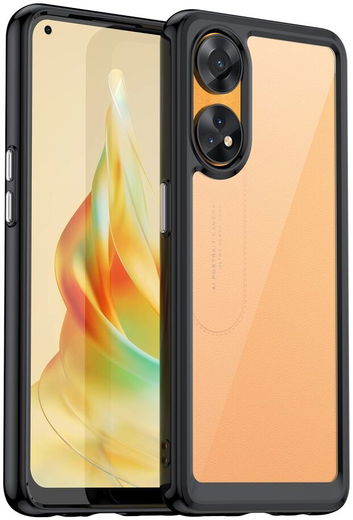 Oppo Reno8 T Hoesje Acryl Back Cover Zwart afbeelding 1