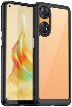 Oppo Reno8 T Hoesje Acryl Back Cover Zwart