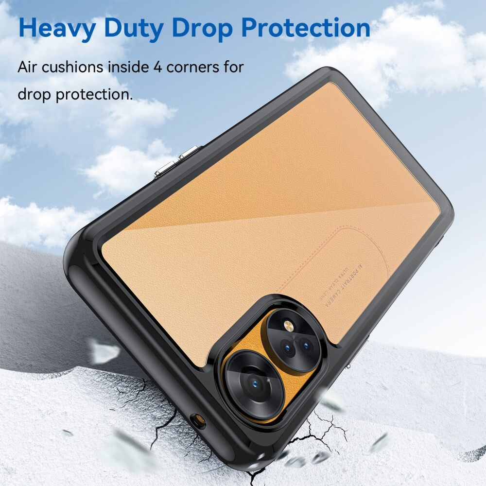 Oppo Reno8 T Hoesje Acryl Back Cover Zwart afbeelding 3