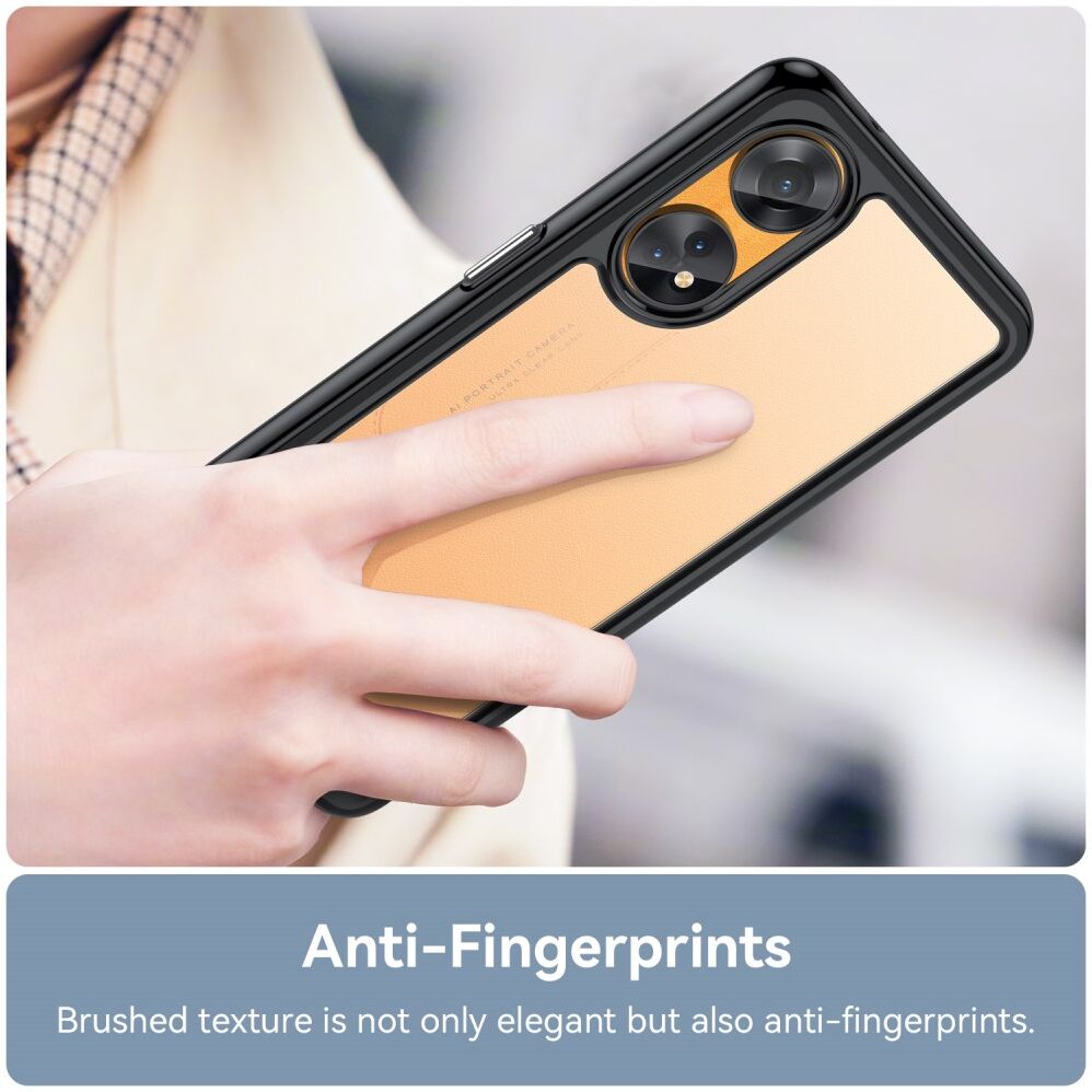 Oppo Reno8 T Hoesje Acryl Back Cover Zwart afbeelding 5