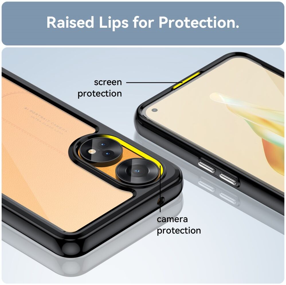 Oppo Reno8 T Hoesje Acryl Back Cover Zwart afbeelding 6