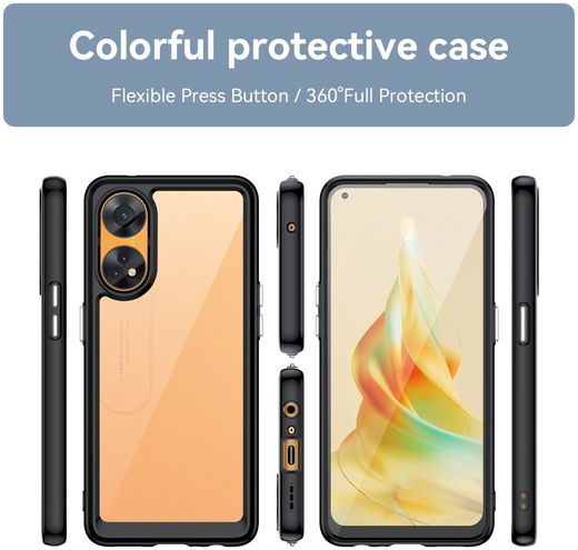 Oppo Reno8 T Hoesje Acryl Back Cover Zwart afbeelding 8