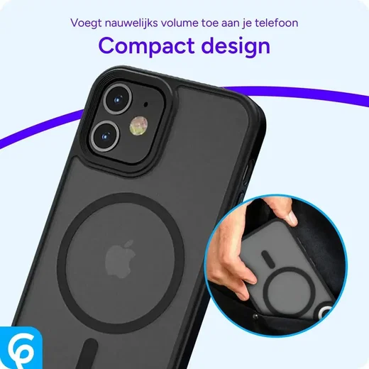 Apple iPhone 11 Hoesje met MagSafe Back Cover Matte Zwart afbeelding 7