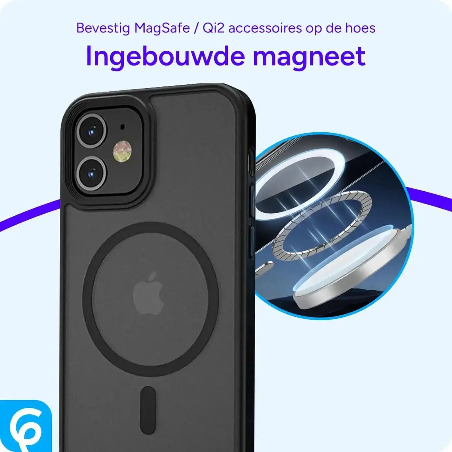 Apple iPhone 11 Hoesje met MagSafe Back Cover Matte Zwart afbeelding 4