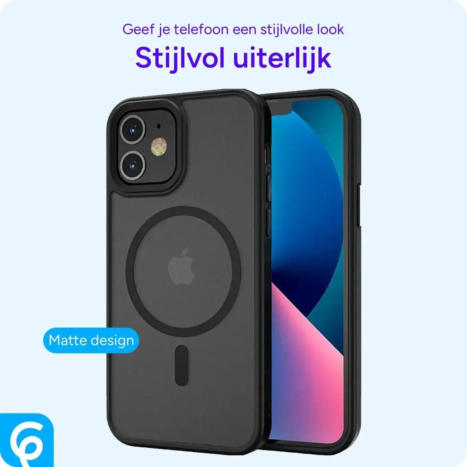 Apple iPhone 11 Hoesje met MagSafe Back Cover Matte Zwart afbeelding 8