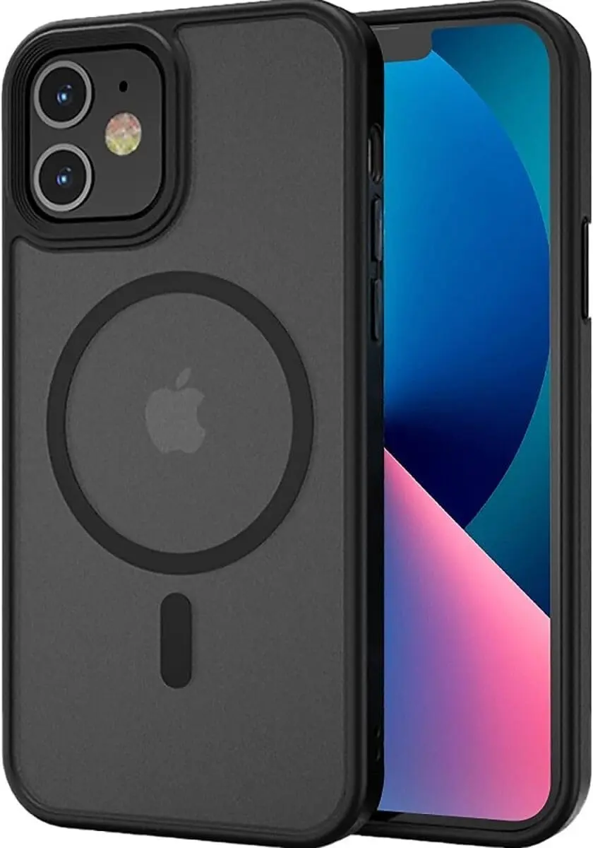 Apple iPhone 11 Hoesje met MagSafe Back Cover Matte Zwart afbeelding 10