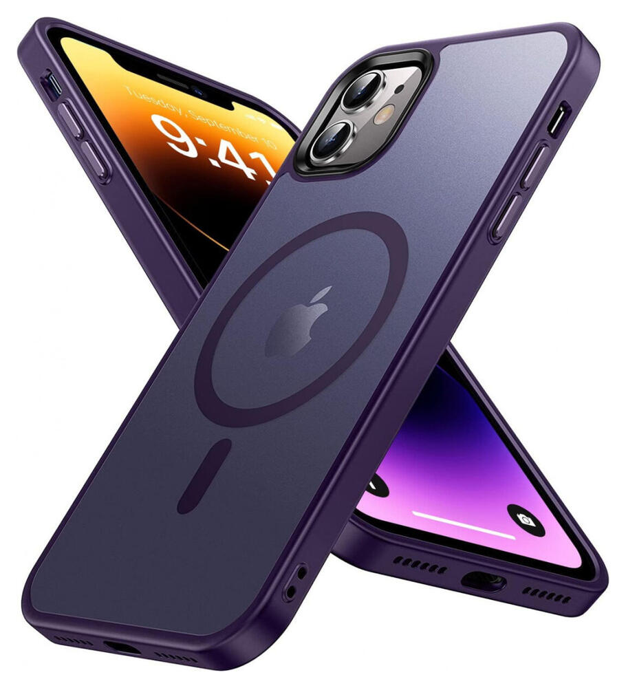 Apple iPhone 11 Hoesje met MagSafe Back Cover Matte Paars afbeelding 1