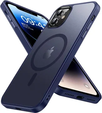Apple iPhone 11 Hoesje met MagSafe Back Cover Matte Blauw | gsmpunt
