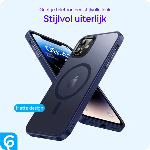 Apple iPhone 11 Hoesje met MagSafe Back Cover Matte Blauw afbeelding 4