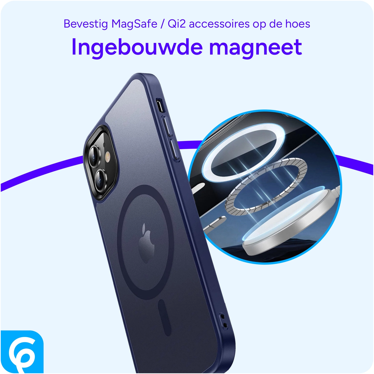 Apple iPhone 11 Hoesje met MagSafe Back Cover Matte Blauw afbeelding 5