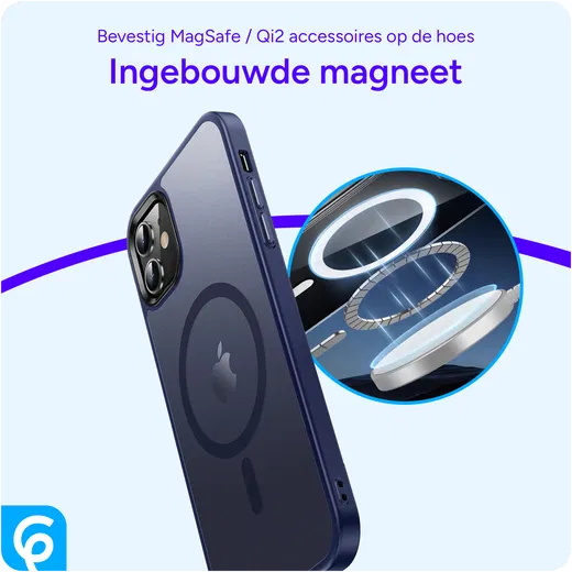 Apple iPhone 11 Hoesje met MagSafe Back Cover Matte Blauw afbeelding 5