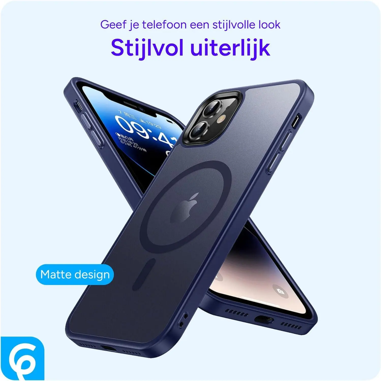 Apple iPhone 11 Hoesje met MagSafe Back Cover Matte Blauw afbeelding 8