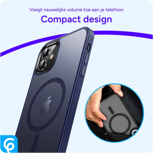 Apple iPhone 11 Hoesje met MagSafe Back Cover Matte Blauw afbeelding 6